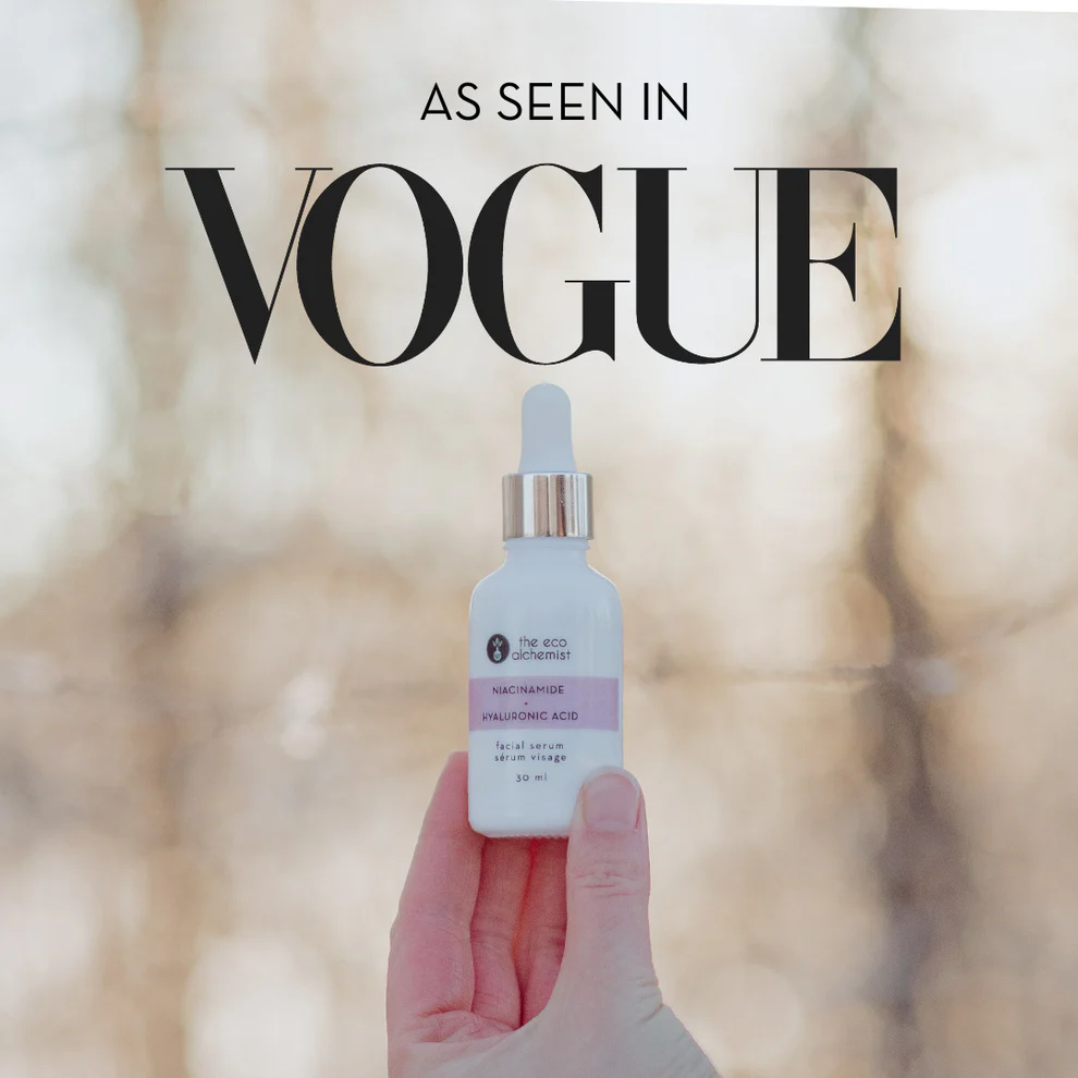 Niacinamide + Hyaluronic Acid Hydrating Facial Serum as seen in Vogue Magazine