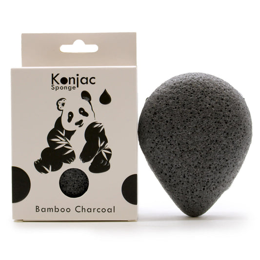 Ancient Wisdom Teardrop Konjac Sponge - Bamboo Charcoal