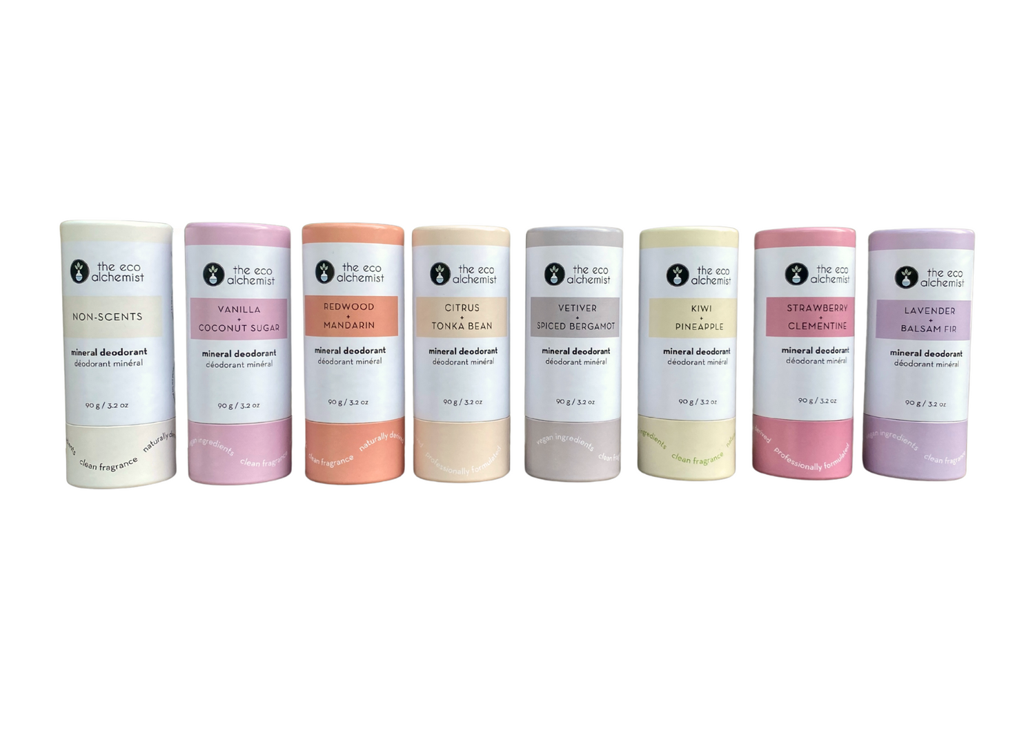 The Eco Alchemist natural deodorant in compostable packaging