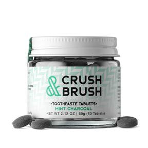 Nelson Naturals Crush & Brush Toothpaste Tablets - Charcoal Mint 